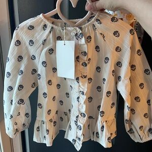 Zara Cream and Black Kids Blouse